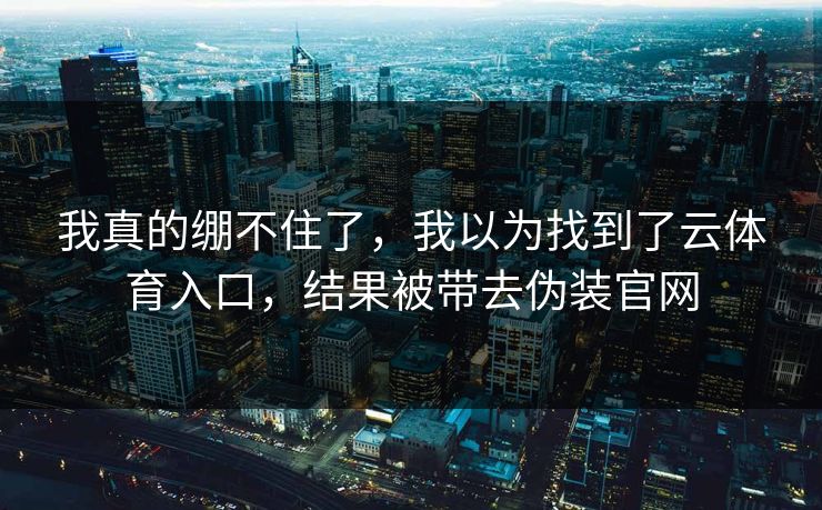 我真的绷不住了，我以为找到了云体育入口，结果被带去伪装官网